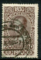 AUSTRIA 1910 80th Birthday Of Franz Joseph 20 H..used  Michel 168 - Oblitérés