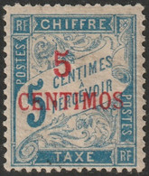 French Morocco 1896 Sc J1 Maroc Yt Taxe 1 Postage Due MH* Crazed Gum - Timbres-taxe