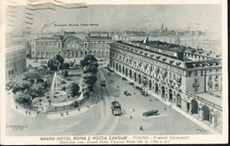 GRAND HOTEL ROMA E ROCCA CAVOUR - TORINO - FRATELLI CERNUSCHI - VIAGGIATA 1941 - F. P. - STORIA POSTALE - Cafés, Hôtels & Restaurants