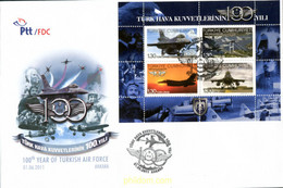 310635 MNH TURQUIA 2011 CENTENARIO DEL ARMA AEREA TURCA - Lots & Serien