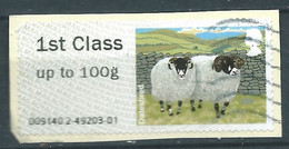 GROSBRITANNIEN GRANDE BRETAGNE GB 2012 POST&GO SHEEP:DALESBRED 1ST CLASS Up To 10g USED PAPER SG TD 30 MI ATM 2 YT TD28 - Post & Go (automaten)