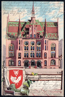 G0439 - Litho Neumünster Gruß Aus - Rathaus Wappenkarte - KB Künstlerkarte - Verlag Georg Piltz - Neumünster