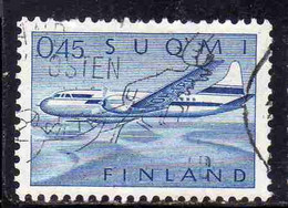 SUOMI FINLAND FINLANDIA FINLANDE 1963 AIR POST MAIL AIRMAIL CONVAIR OVER LAKES 0.45m 45p USED USATO OBLITERE' - Oblitérés