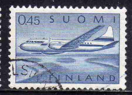 SUOMI FINLAND FINLANDIA FINLANDE 1963 AIR POST MAIL AIRMAIL CONVAIR OVER LAKES 0.45m 45p USED USATO OBLITERE' - Usados