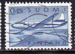 SUOMI FINLAND FINLANDIA FINLANDE 1963 AIR POST MAIL AIRMAIL CONVAIR OVER LAKES 0.45m 45p USED USATO OBLITERE' - Usados
