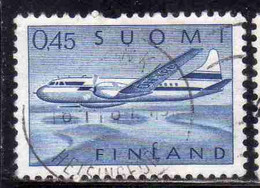 SUOMI FINLAND FINLANDIA FINLANDE 1963 AIR POST MAIL AIRMAIL CONVAIR OVER LAKES 0.45m 45p USED USATO OBLITERE' - Used Stamps