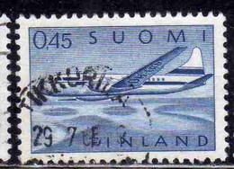 SUOMI FINLAND FINLANDIA FINLANDE 1963 AIR POST MAIL AIRMAIL CONVAIR OVER LAKES 0.45m 45p USED USATO OBLITERE' - Used Stamps