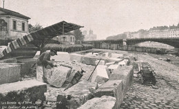 CPA Métiers - Un Tailleur De Pierres - Les Berges De La Seine - Quai St Bernard - Carrieres - Kunsthandwerk