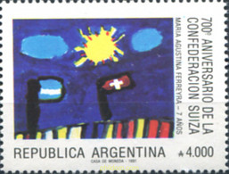 283697 MNH ARGENTINA 1991 700 ANIVERSARIO DE LA CONFEDERACION HELVETICA - Usados