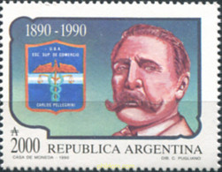 283702 MNH ARGENTINA 1990 CENTENARIO DE LA ESCUELA SUPERIOR DE COMERCIOCARLOS PELLEGRINI - Oblitérés
