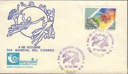 496208 MNH ARGENTINA 1990 DIA MUNDIAL DEL CORREO - Oblitérés
