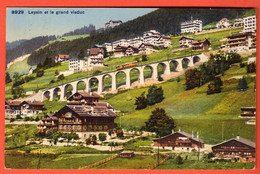 ZGR2-24  Leysin Et Le Grand Viaduc , Train.   Circulé 1920 - VD Vaud
