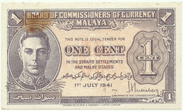 Malaya - 1 Cent - 1.7.1941 (1945 ) - Pick 6 - Malaysia - Malaysia