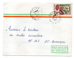 Côte D'Ivoire-1968- Lettre  DALOA  Pour Besançon-25-tp Cueillette Noix Palmiste.  Seul Sur Lettre..beau Cachet. - Costa De Marfil (1960-...)