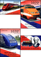 292565 MNH BURUNDI 2012 TRENES FRANCESES - Usati