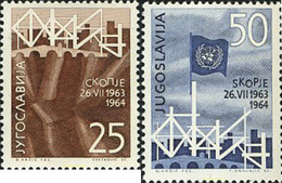 293818 MNH YUGOSLAVIA 1964 ANIVERSARIO DEL SEISMO DE SKLOPLIE - Colecciones & Series