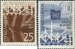 293818 MNH YUGOSLAVIA 1964 ANIVERSARIO DEL SEISMO DE SKLOPLIE - Protection De L'environnement & Climat