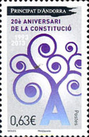 299260 MNH ANDORRA. Admón Francesa 2013 20 ANIVERSARIO DE LA CONSTITUCION - Verzamelingen