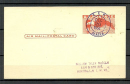 USA O 1951 - 4 C. Air Mail Stationery Card (1949) O ALASKA - 1941-60