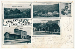 CPA - ROMANSVILLER (Bas Rhin) - Gruss Aus Romansweiler - Bahnhof, Restauration Vve Ch. Bromhorst... - 1902 - Niederbronn Les Bains