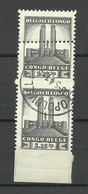 BELGISCH KONGO Congo Belge 1941 Michel 195 As Pair O With Perforation Variety ERROR Abart - Abarten Und Kuriositäten