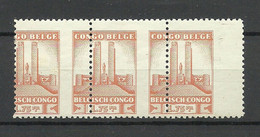 BELGISCH KONGO Congo Belge 1941 Michel 196 As 3-stripe * Perforation Variety ERROR Abart - Abarten Und Kuriositäten