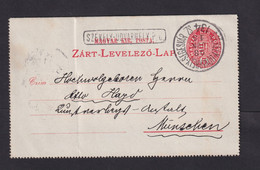 1914 - 5 F. Ganzsache Mit Bahnpoststempel Szekely-Udvarhely Nach München - Brieven En Documenten