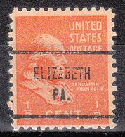 USA Precancel Vorausentwertungen Preo Locals Pennsylvania, Elizabeth 713 - Preobliterati