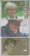 ISRAEL PRINCESS DIANA ZODIAC HOROSCOPE CANCER 4 PHONE CARDS - Personnages