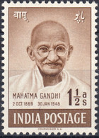 India 1948 Mahatma Gandhi 1 1/2a Brown Mint MLH As Per Scan - Unused Stamps