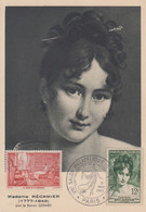Carte  Maximum   FRANCE  Madame  RECAMIER   Salon  Philatélique  D' Automne   PARIS  1953 - 1950-1959