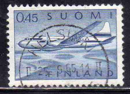 SUOMI FINLAND FINLANDIA FINLANDE 1963 AIR POST MAIL AIRMAIL CONVAIR OVER LAKES 0.45m 45p USED USATO OBLITERE' - Usati