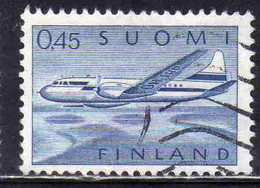 SUOMI FINLAND FINLANDIA FINLANDE 1963 AIR POST MAIL AIRMAIL CONVAIR OVER LAKES 0.45m 45p USED USATO OBLITERE' - Gebruikt