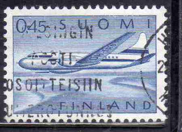 SUOMI FINLAND FINLANDIA FINLANDE 1963 AIR POST MAIL AIRMAIL CONVAIR OVER LAKES 0.45m 45p USED USATO OBLITERE' - Usados