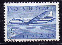 SUOMI FINLAND FINLANDIA FINLANDE 1970 AIR POST MAIL AIRMAIL CONVAIR OVER LAKES 0.57m 57p USED USATO OBLITERE' - Usados