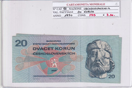 CECOSLOVACCHIA 20 KORUN 1970 P92 - Tchécoslovaquie