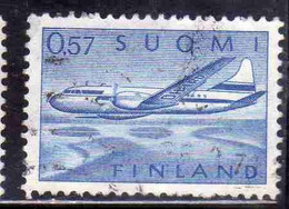 SUOMI FINLAND FINLANDIA FINLANDE 1970 AIR POST MAIL AIRMAIL CONVAIR OVER LAKES 0.57m 57p USED USATO OBLITERE' - Usados