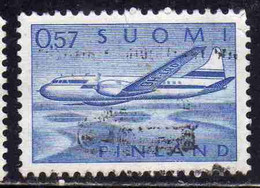 SUOMI FINLAND FINLANDIA FINLANDE 1970 AIR POST MAIL AIRMAIL CONVAIR OVER LAKES 0.57m 57p USED USATO OBLITERE' - Usados