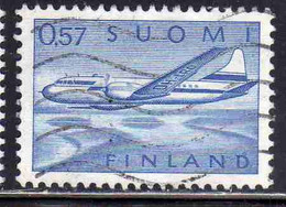 SUOMI FINLAND FINLANDIA FINLANDE 1970 AIR POST MAIL AIRMAIL CONVAIR OVER LAKES 0.57m 57p USED USATO OBLITERE' - Usados