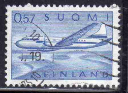 SUOMI FINLAND FINLANDIA FINLANDE 1970 AIR POST MAIL AIRMAIL CONVAIR OVER LAKES 0.57m 57p USED USATO OBLITERE' - Usados