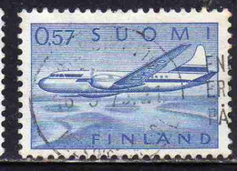 SUOMI FINLAND FINLANDIA FINLANDE 1970 AIR POST MAIL AIRMAIL CONVAIR OVER LAKES 0.57m 57p USED USATO OBLITERE' - Oblitérés