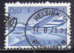 SUOMI FINLAND FINLANDIA FINLANDE 1970 AIR POST MAIL AIRMAIL CONVAIR OVER LAKES 0.57m 57p USED USATO OBLITERE' - Oblitérés