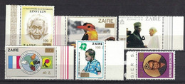 Zaire 1990, Lot Of 6 Stamps With Golden Overprint / Surcharged **, MNH, Margin - Neufs