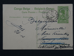 G 22 CONGO   BELGE BELLE CARTE ENTIER SERIE 1 .N°1 RARE  BOMA 1913 REDISTRIBUEE+++AFF. INTERESSANT - Ganzsachen