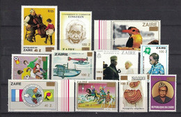 Zaire 1990, Lot Of 11 Stamps With Golden Overprint / Surcharged **, MNH - Ongebruikt