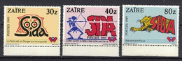 Zaire 1990, Sida, Fight Against Aids **, MNH, Margin - Nuevos