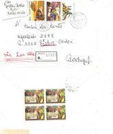 2 SCANS - TIMBRES - STAMPS - LETTRE RECOMMANDÉ POUR PORTUGAL - CAP VERT / CAPE VERTE - TIMBRES DIVERS - Cap Vert