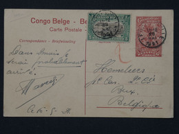 G 22 CONGO   BELGE BELLE CARTE ENTIER SERIE 1 .N°10  RARE  MAGUMBE  1921  A BRUSSELS  BELGIQUE +AFFRANC. INTERESSANT + - Enteros Postales