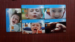 Set 5Phonecards Child Belgium Used Rare - Avec Puce