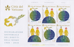 606265 MNH VATICANO 2018 70 ANIVERSARIO DE LA DECLARACION UNIVERSAL DE LOS DERECHOS HUMANOS - Usados